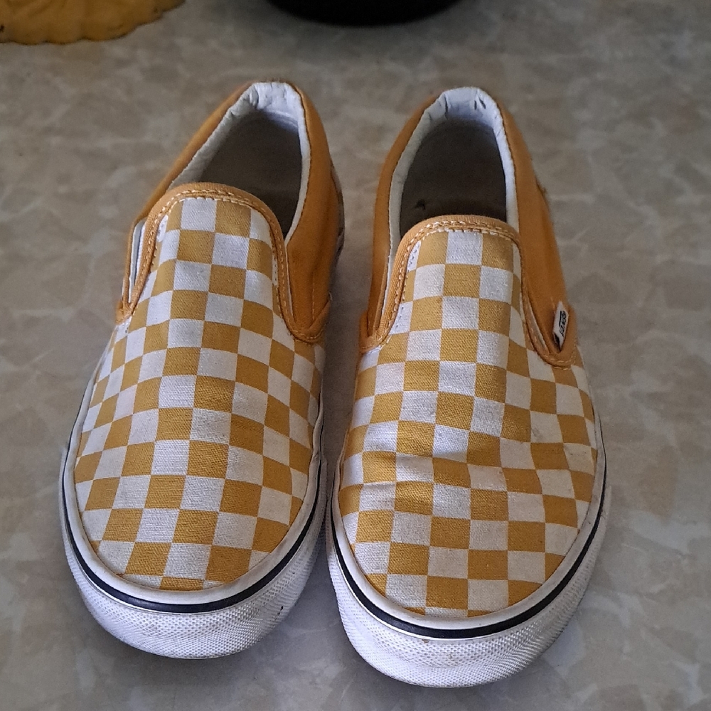 Checkered Slip-On Shoes - Yellow